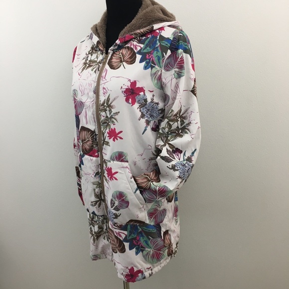 Faux Fur & Hooded Zipper Jacket - Picture 2 of 10